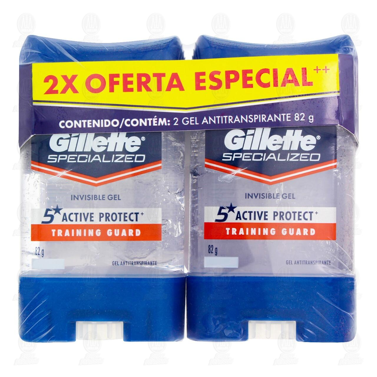 Pack  Antitranspirante Gillette Specialized Training Guard en Gel, 2 pzas de 82 gr c/u. image number 1