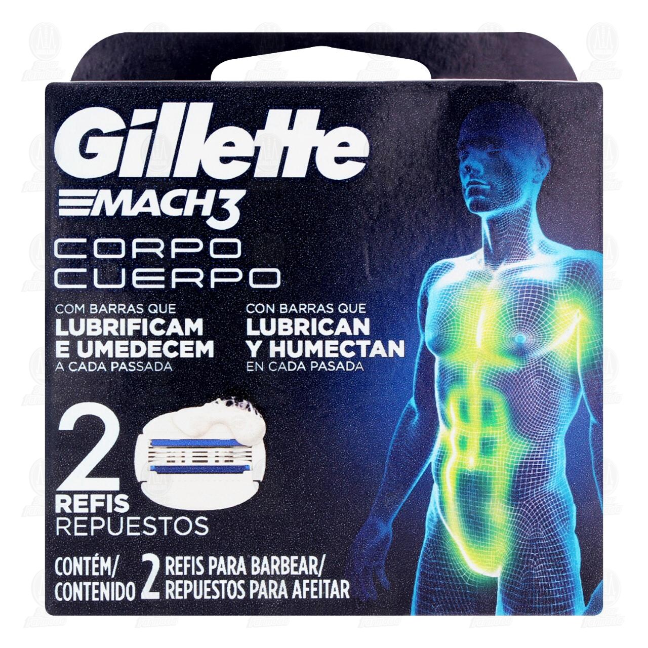 Cartuchos para Afeitar Gillette Mach3 Cuerpo, 2 pzas. image number 1