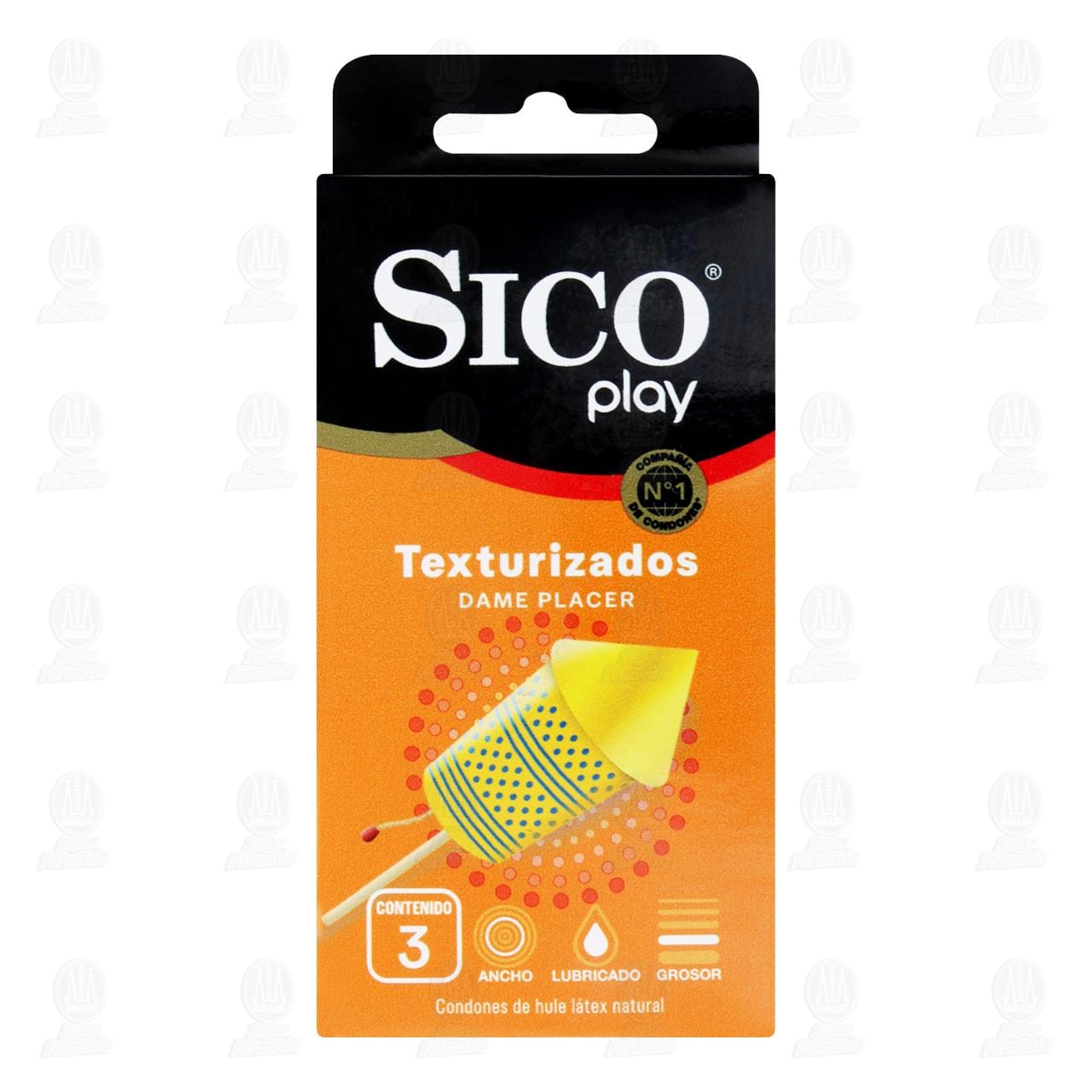 Imagen para Sico Play Texturizados, 3 Preservativos de Látex.