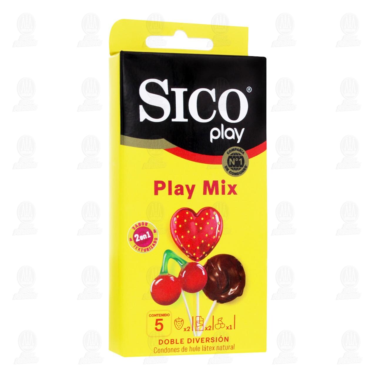 Sico Play Mix Doble Diversi&oacute;n, 5 Preservativos de L&aacute;tex. image number 0
