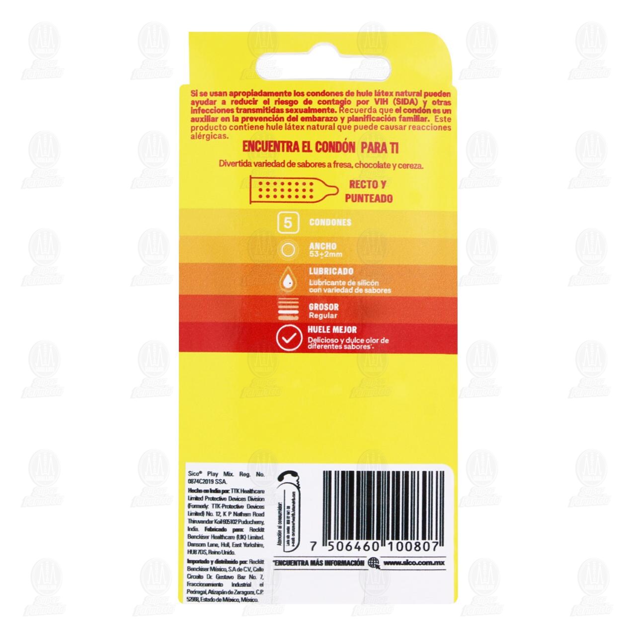 Sico Play Mix Doble Diversi&oacute;n, 5 Preservativos de L&aacute;tex. image number 2