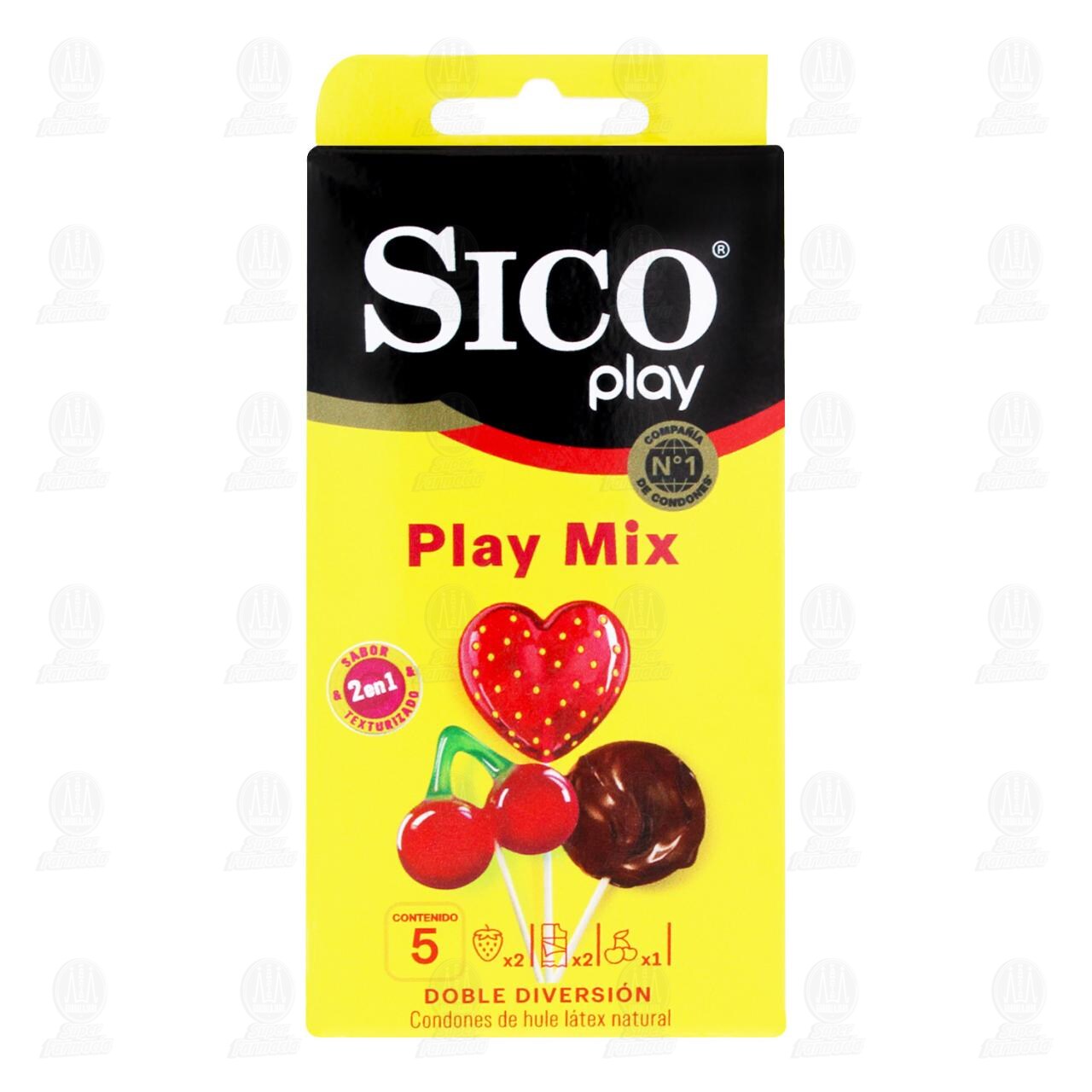 Sico Play Mix Doble Diversi&oacute;n, 5 Preservativos de L&aacute;tex. image number 1