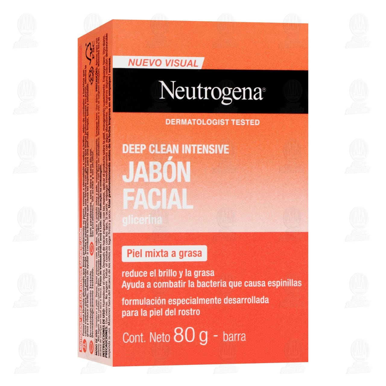 Jabón Facial en Barra Neutrogena Deep Clean Intensive Glicerina, 80 gr. image number 0