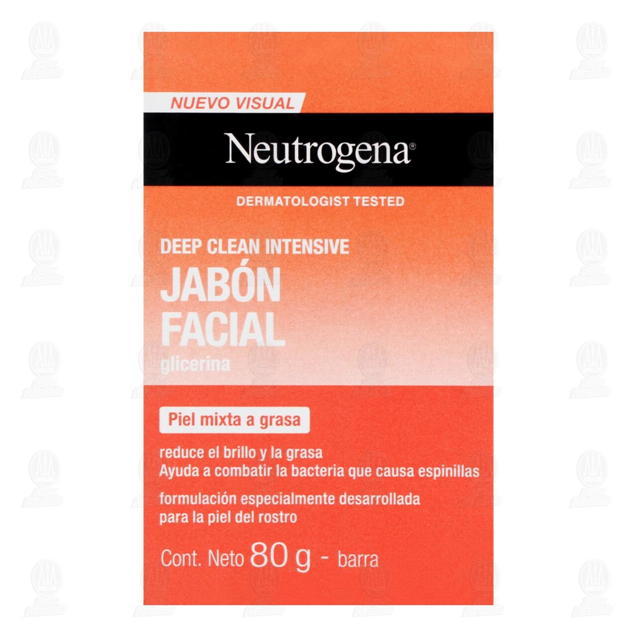 Jabón Facial en Barra Neutrogena Deep Clean Intensive Glicerina, 80 gr. image number 1