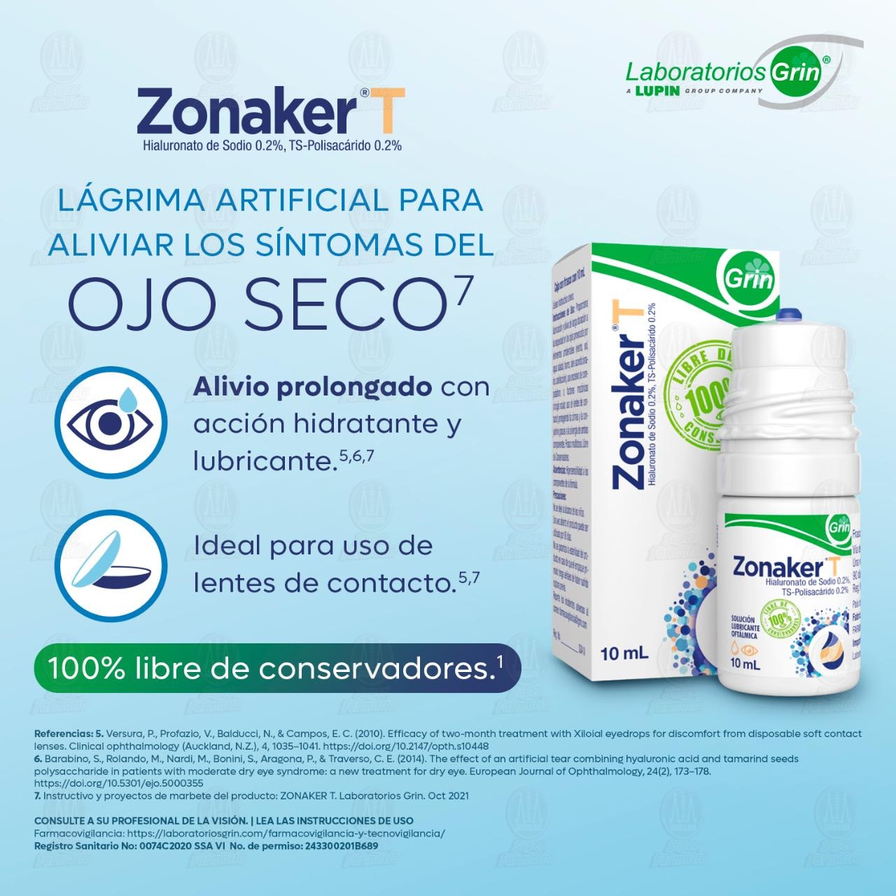 Zonaker T Soluci&oacute;n Lubricante Oft&aacute;lmica, 10 ml. image number 3
