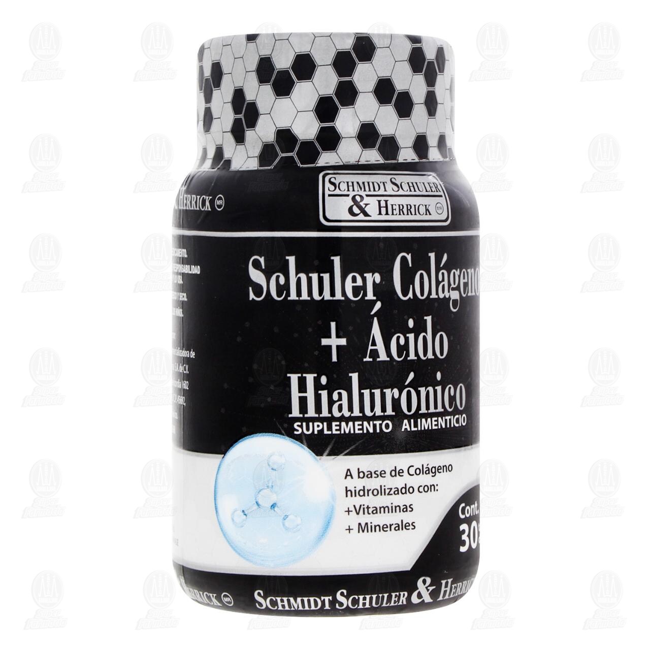 Schuler Col&aacute;geno + &Aacute;cido Hialur&oacute;nico Suplemento Alimenticio 500 mg, 30 Tabletas. image number 0