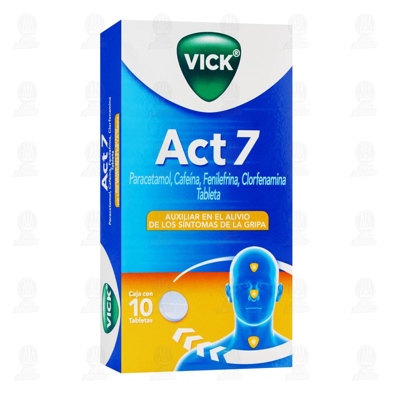 Vick Act 7, 10 Tabletas. image number 0