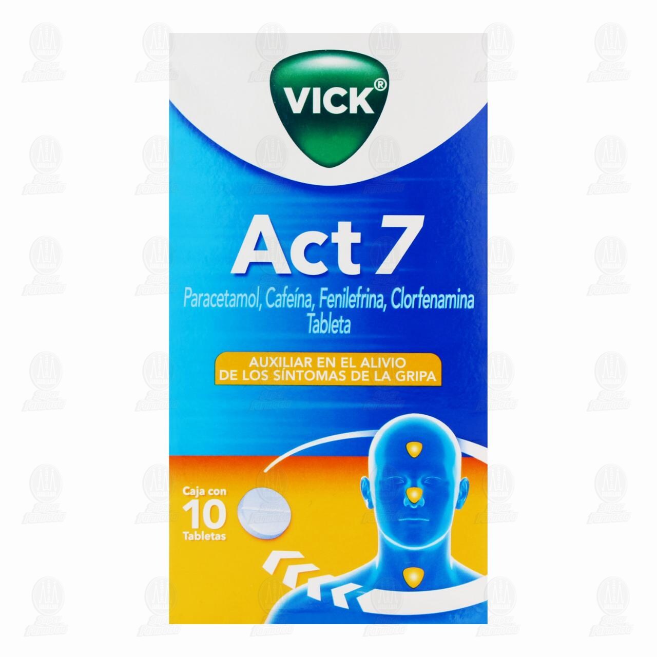 Vick Act 7, 10 Tabletas. image number 1