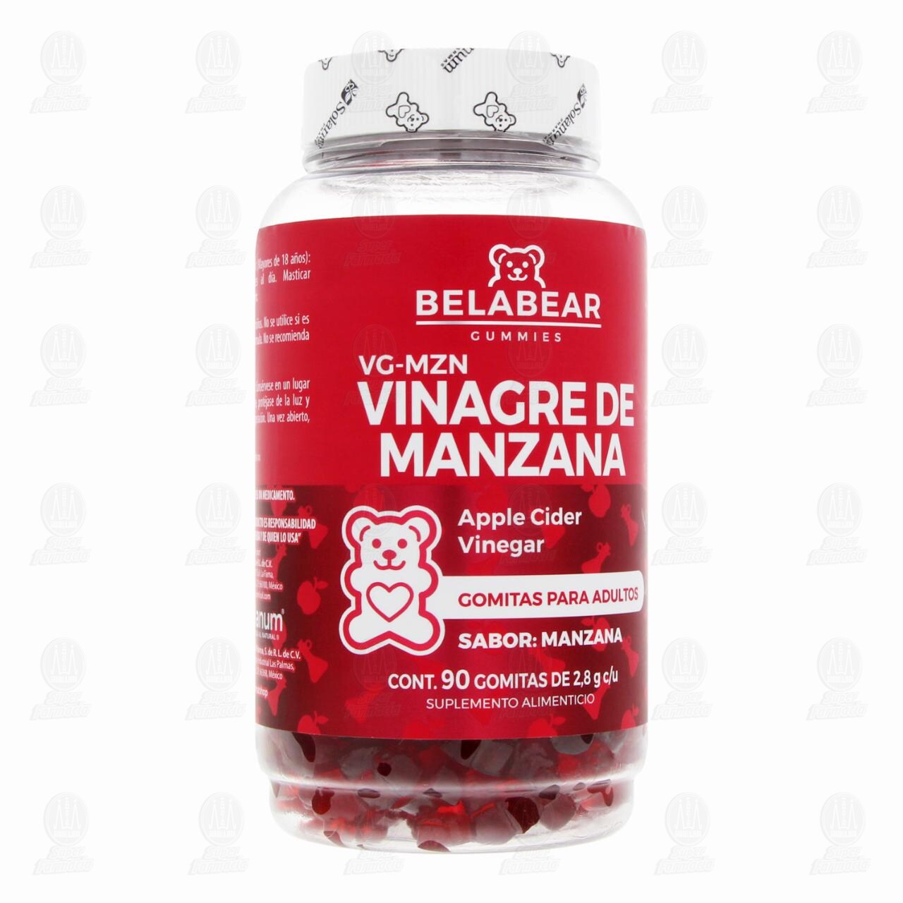 Vinagre de Manzana Belabear en Gomitas Sabor Manzana, 90 Gomitas. image number 0