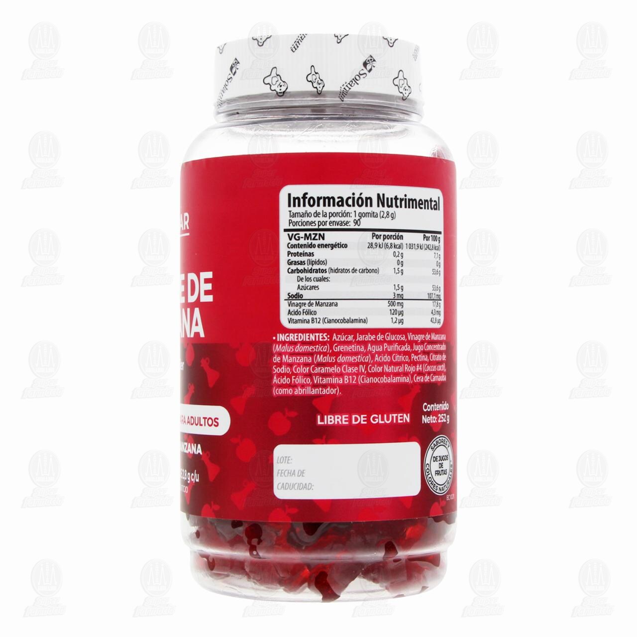 Vinagre de Manzana Belabear en Gomitas Sabor Manzana, 90 Gomitas. image number 2