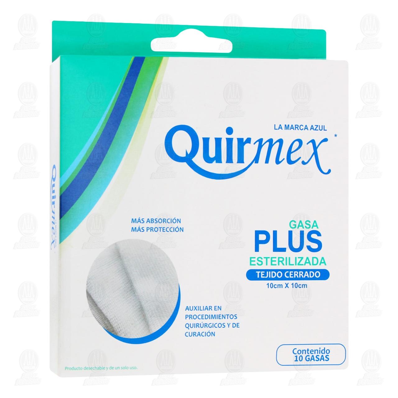Gasa Plus Quirmex Esterilizada 10cm x 10cm, 10 pzas. image number 0