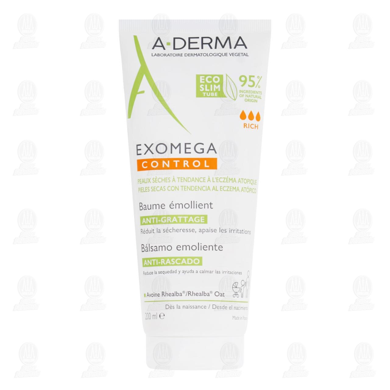 A-Derma B&aacute;lsamo Emoliente Exomega Control, 200 ml. image number 0