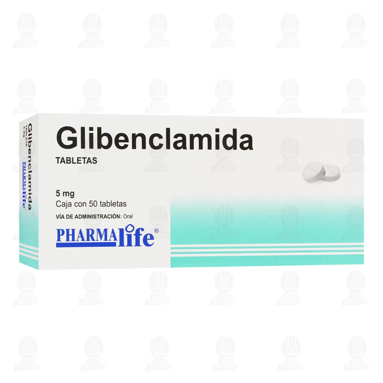 Glibenclamida 5 mg, 50 Tabletas Pharmalife. image number 0
