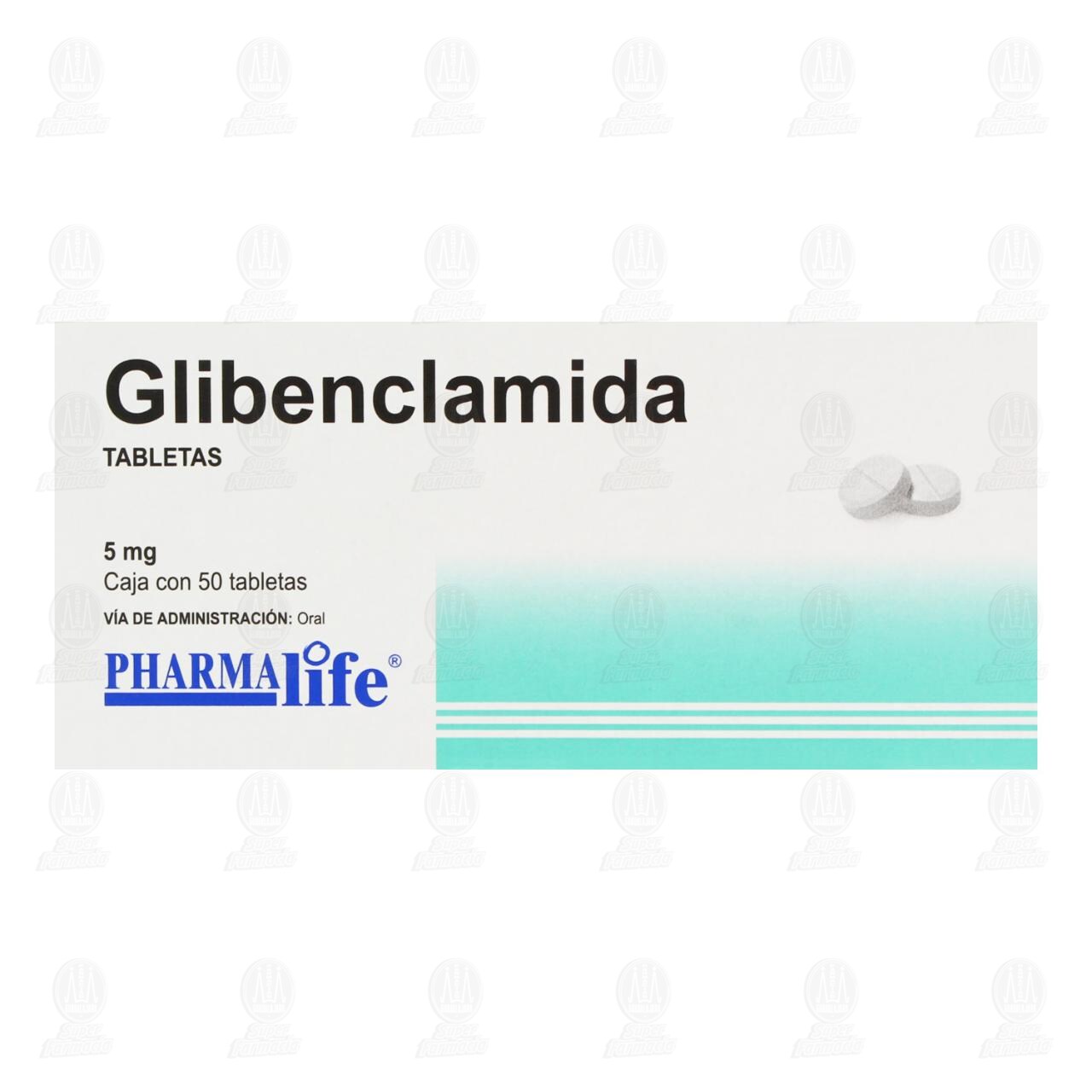Glibenclamida 5 mg, 50 Tabletas Pharmalife. image number 1