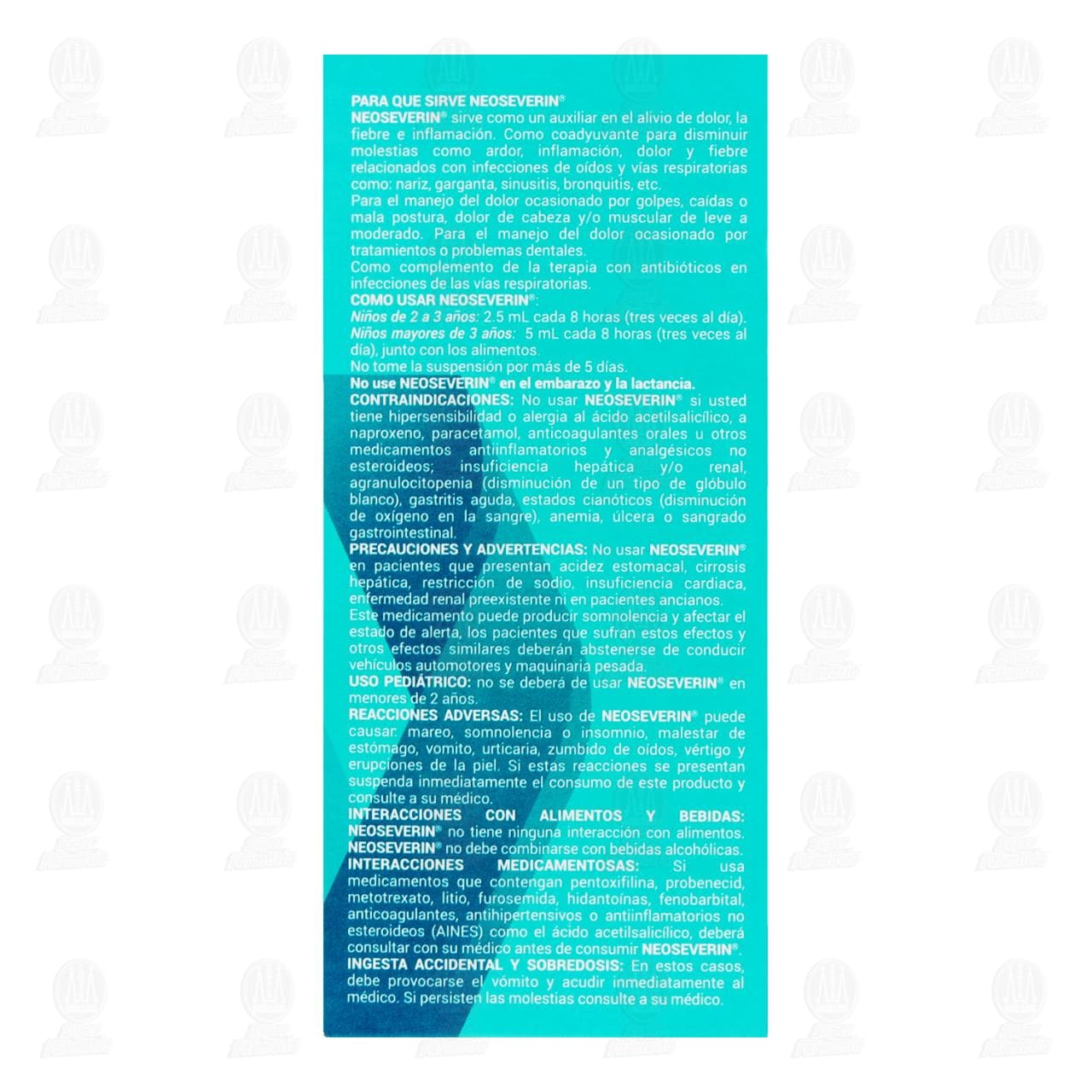 NeoSeverin 25mg/20mg/ml Suspensi&oacute;n, 100 ml. image number 2