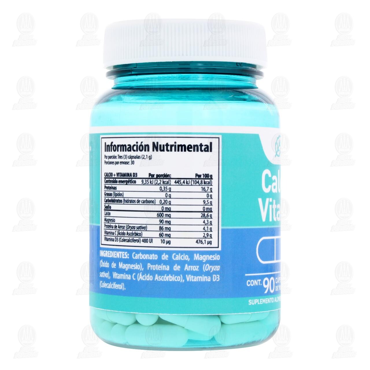 Calcio 600 + Vitamina D3 700 mg, 90 C&aacute;psulas. image number 2