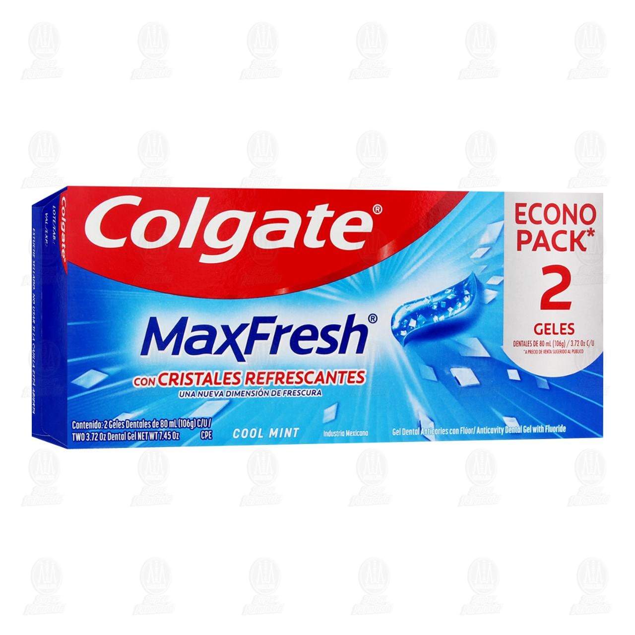 Imagen para Pack Pasta Dental Colgate Max Fresh Cool Mint, 2 pzas de 80 ml c/u.