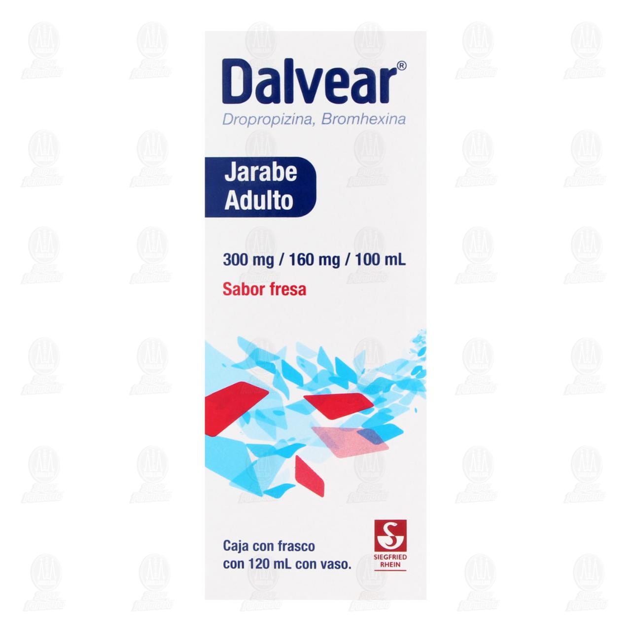 Dalvear 300mg/160mg/100ml Jarabe para Adulto Sabor Fresa, 120 ml. image number 1