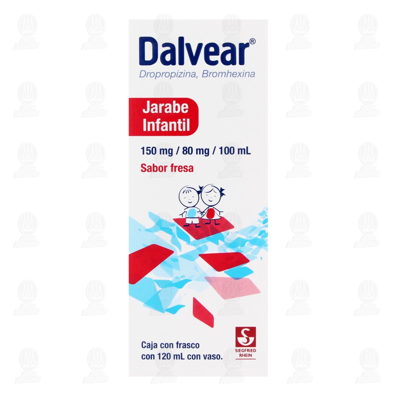 Dalvear 150mg/80mg/100ml Jarabe Infantil Sabor Fresa, 120 ml. image number 1
