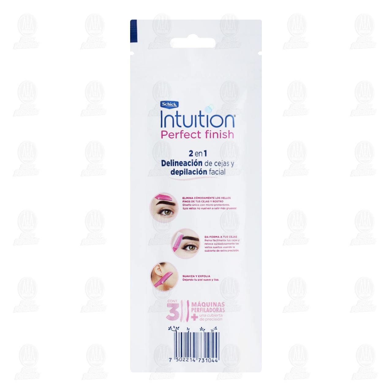 M&aacute;quinas Perfiladoras Schick Intuition Perfect Finish 2 en 1, 3 pzas. image number 1