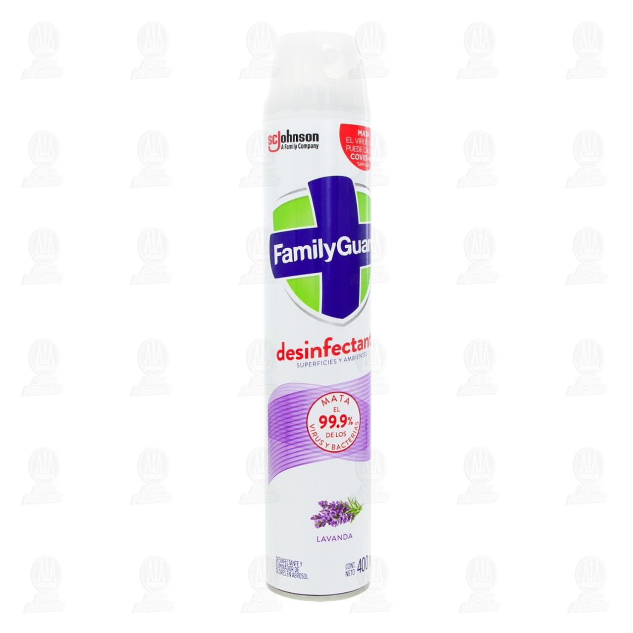 Desinfectante FamilyGuard en Aerosol Aroma Lavanda, 400 ml.