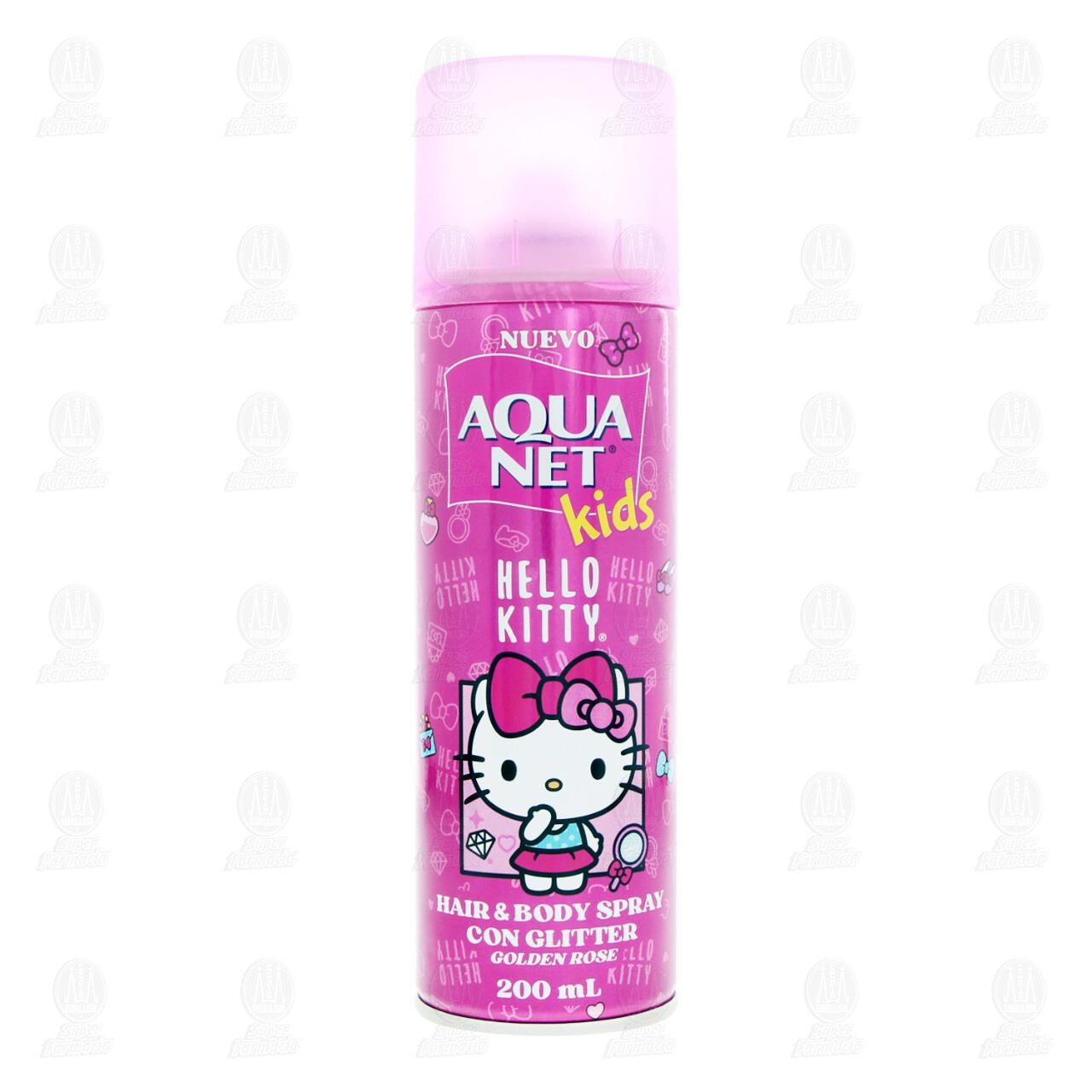 Hair & Body Spray Aqua Net Kids Hello Kitty con Glitter, 200 ml. image number 1