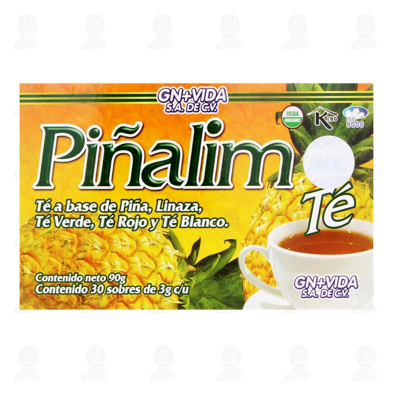 Té Piñalim a Base de Piña, Linaza, Té Verde, Té Rojo y Té Blanco, 90 gr ...
