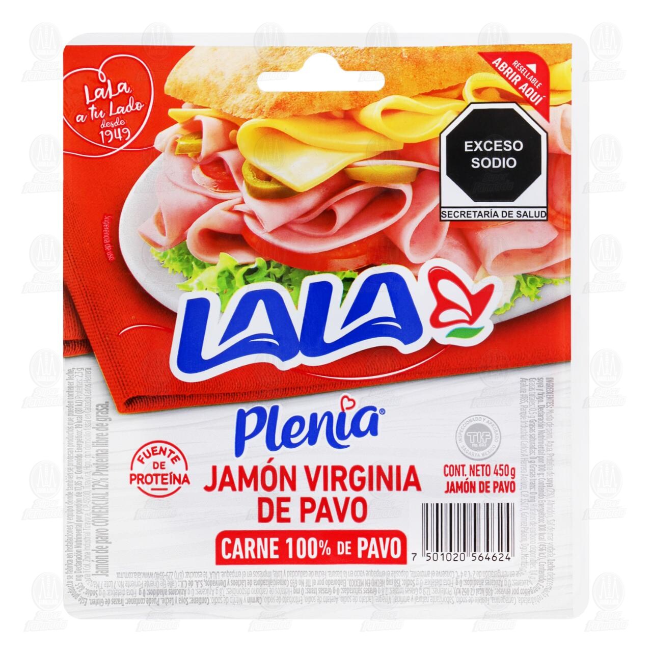 Jamón Lala Plenia Virginia de Pavo, 45 gr.