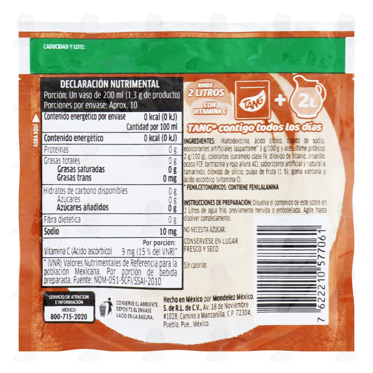 Bebida en Polvo Tang Sabor Tamarindo, 13 gr. image number 1