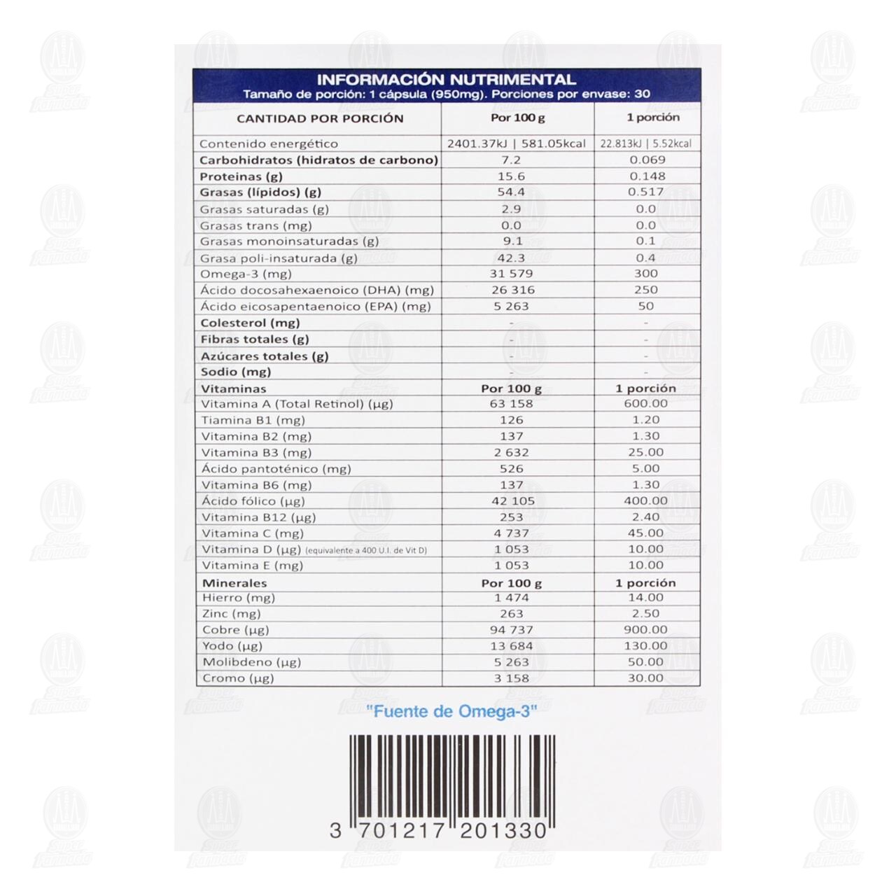 Ogestan Plus 950 mg, 30 C&aacute;psulas. image number 2