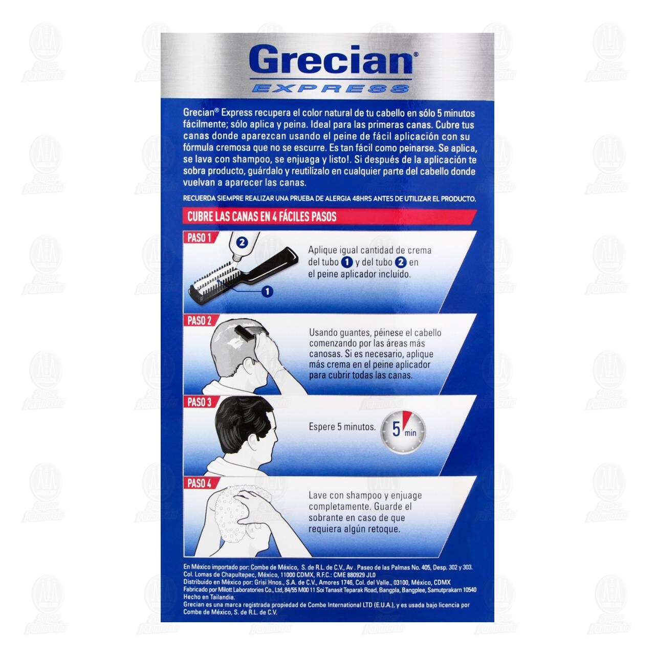 Tinte Colorante en Crema Grecian Express Color Casta&ntilde;o Oscuro, 1 pz. image number 2