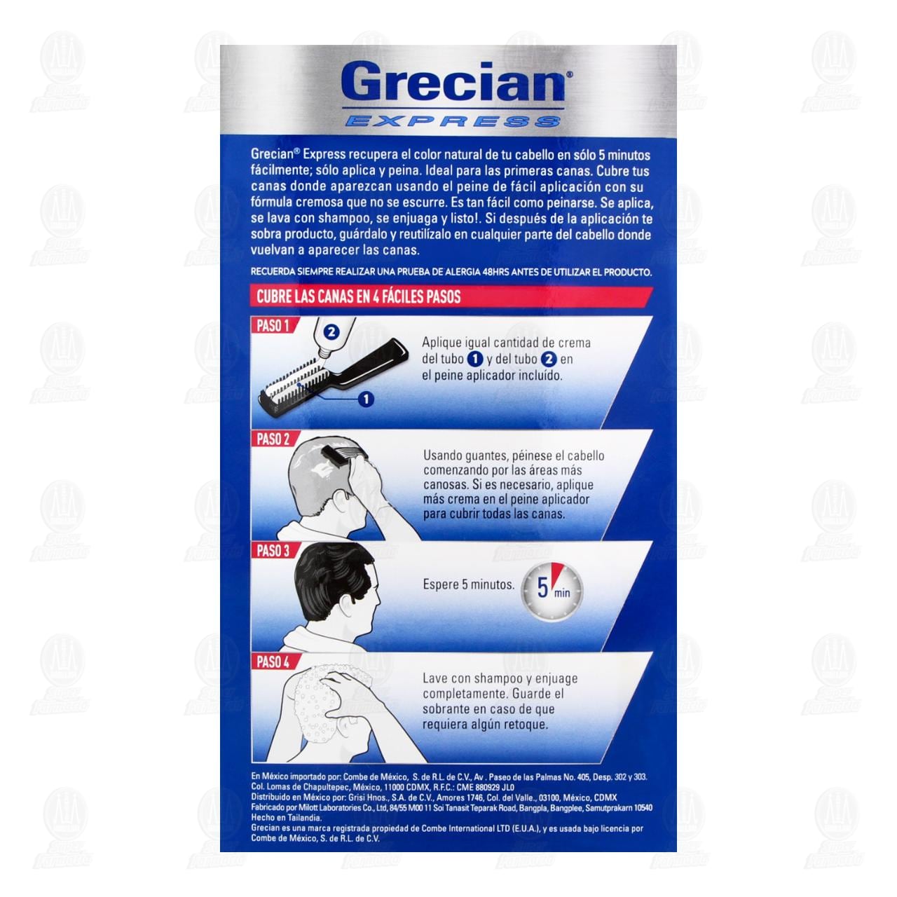 Tinte Colorante en Crema Grecian Express Color Casta&ntilde;o Oscuro, 1 pz. image number 2