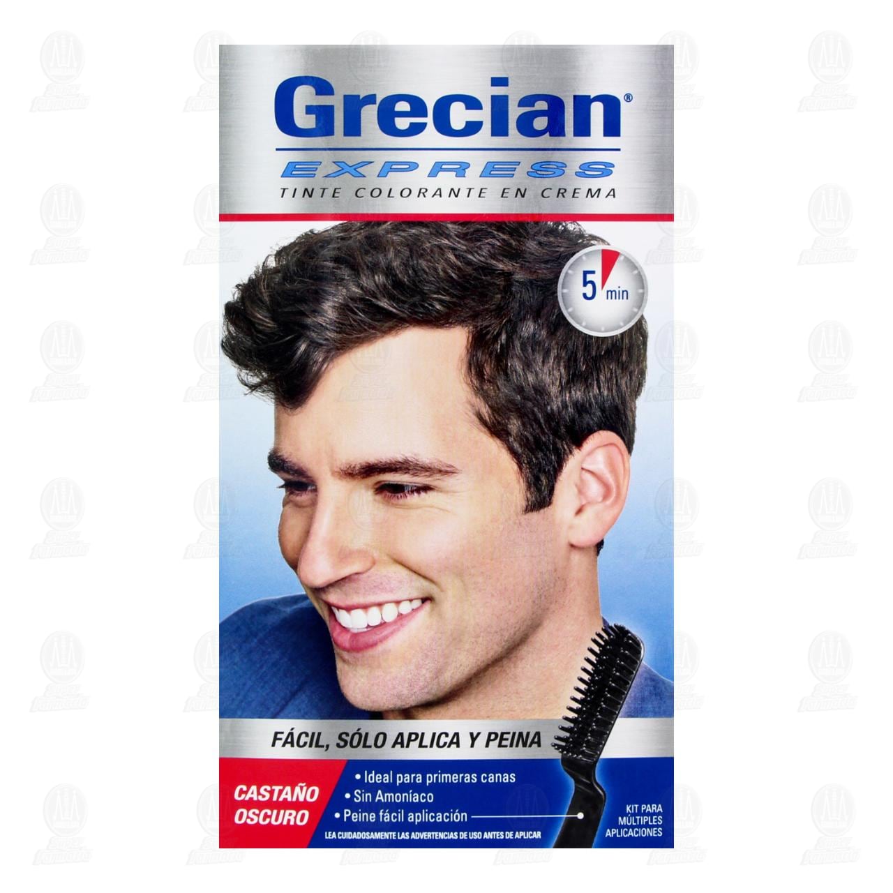 Tinte Colorante en Crema Grecian Express Color Casta&ntilde;o Oscuro, 1 pz. image number 1