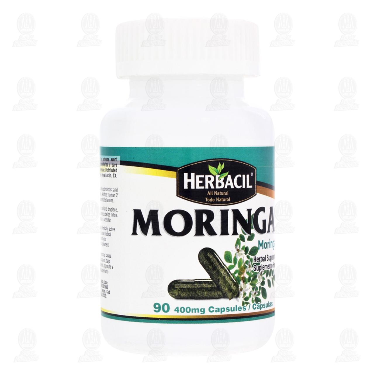 Herbacil Moringa 400 mg Suplemento Alimenticio, 90 C&aacute;psulas. image number 0