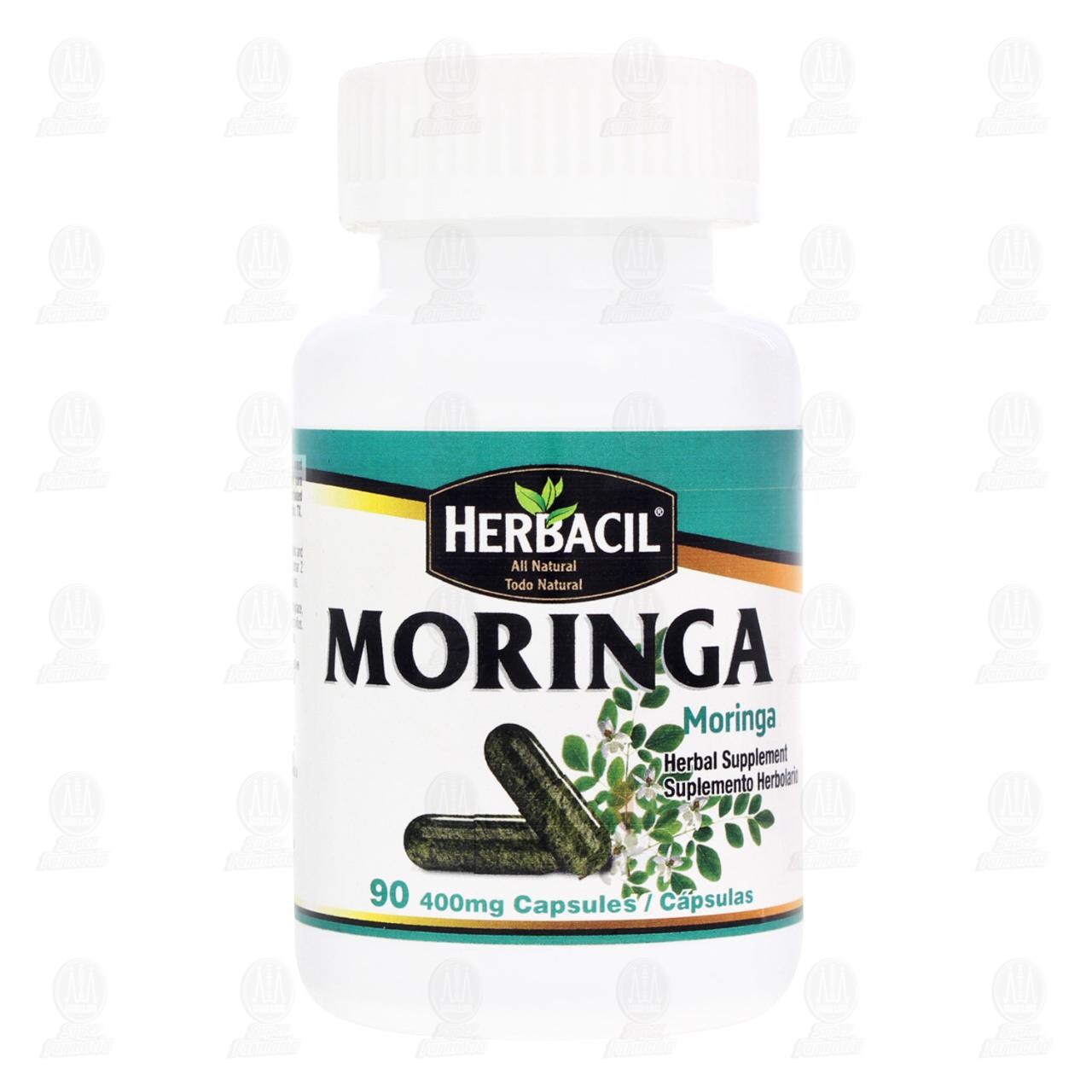Herbacil Moringa 400 mg Suplemento Alimenticio, 90 C&aacute;psulas. image number 1