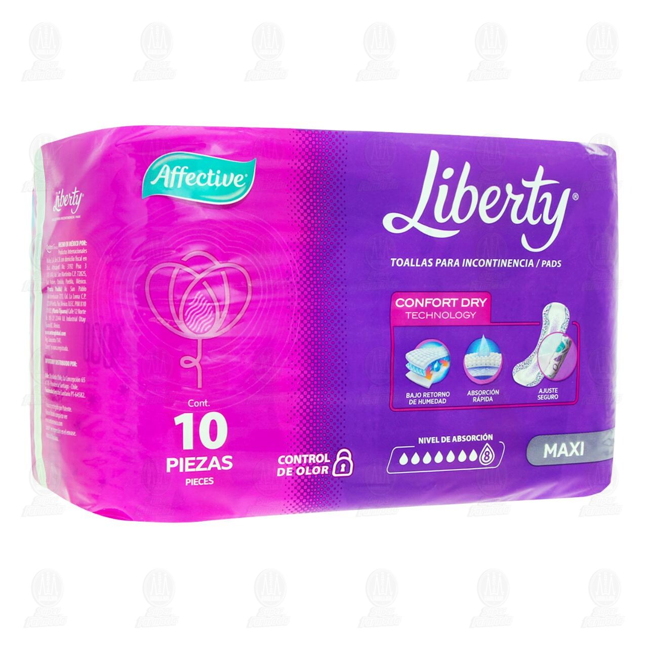 Affective Liberty Maxi Toallas para Incontinencia Femenina, 10 pzas.