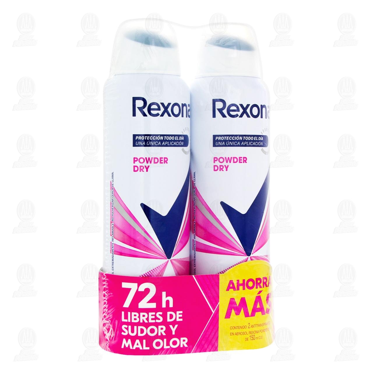 Imagen para Pack Antitranspirante Rexona Powder Dry en Aerosol, 2 pzas de 150 ml c/u.