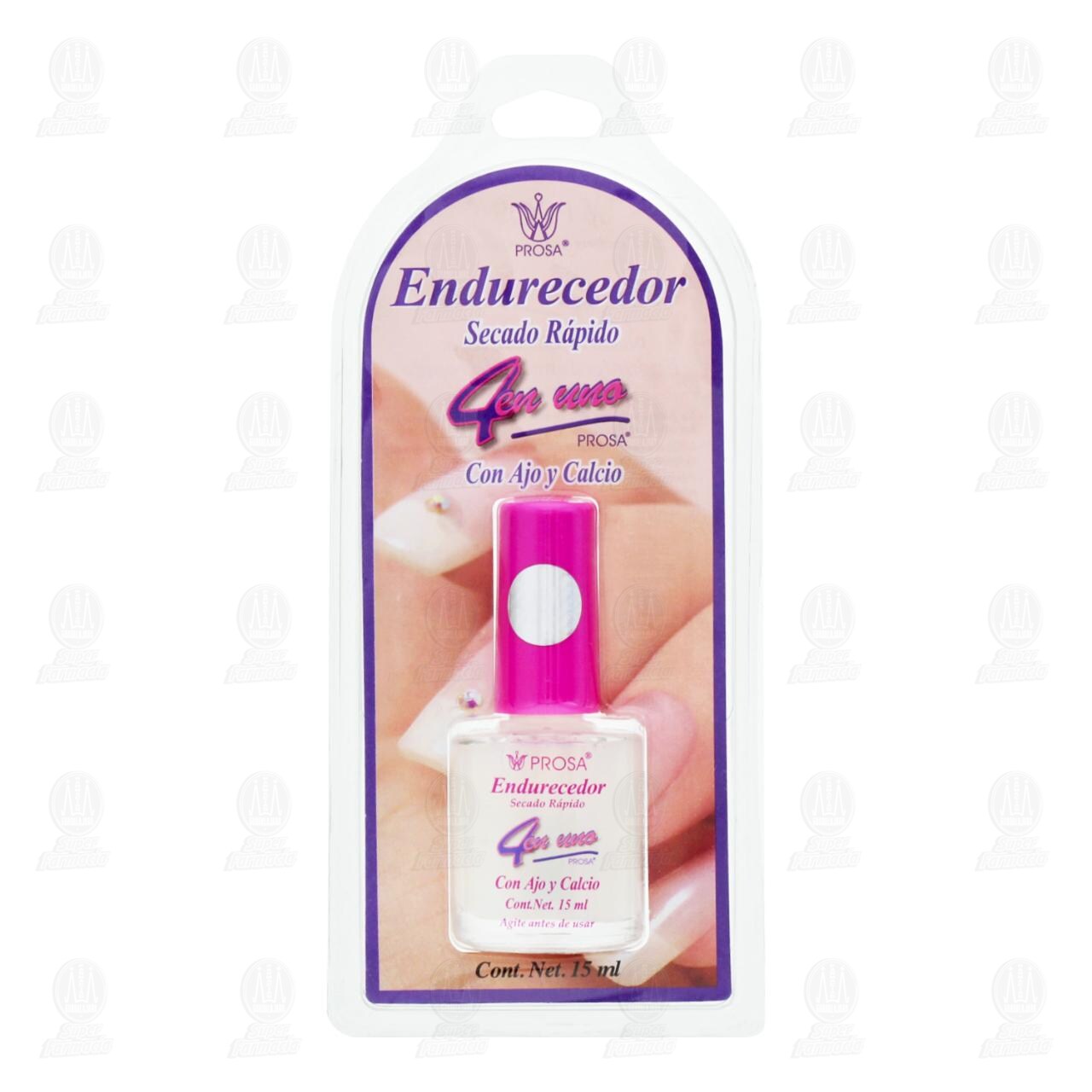 Endurecedor Secado Rápido 4 en Uno Prosa con Ajo y Calcio, 15 ml.