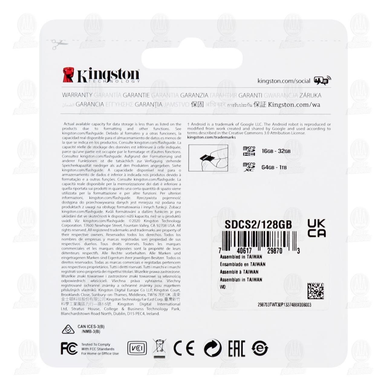 Memoria Kingston Micro SD de 128GB, 2 pzas. image number 1