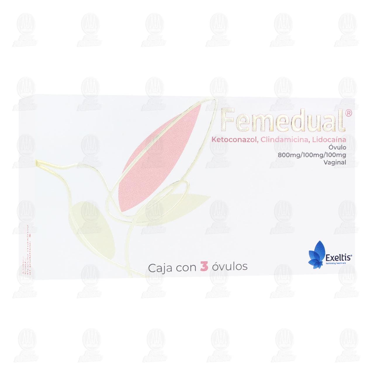 Femedual 800mg/100mg/100mg &Oacute;vulo Vaginal, 3 &Oacute;vulos. image number 0