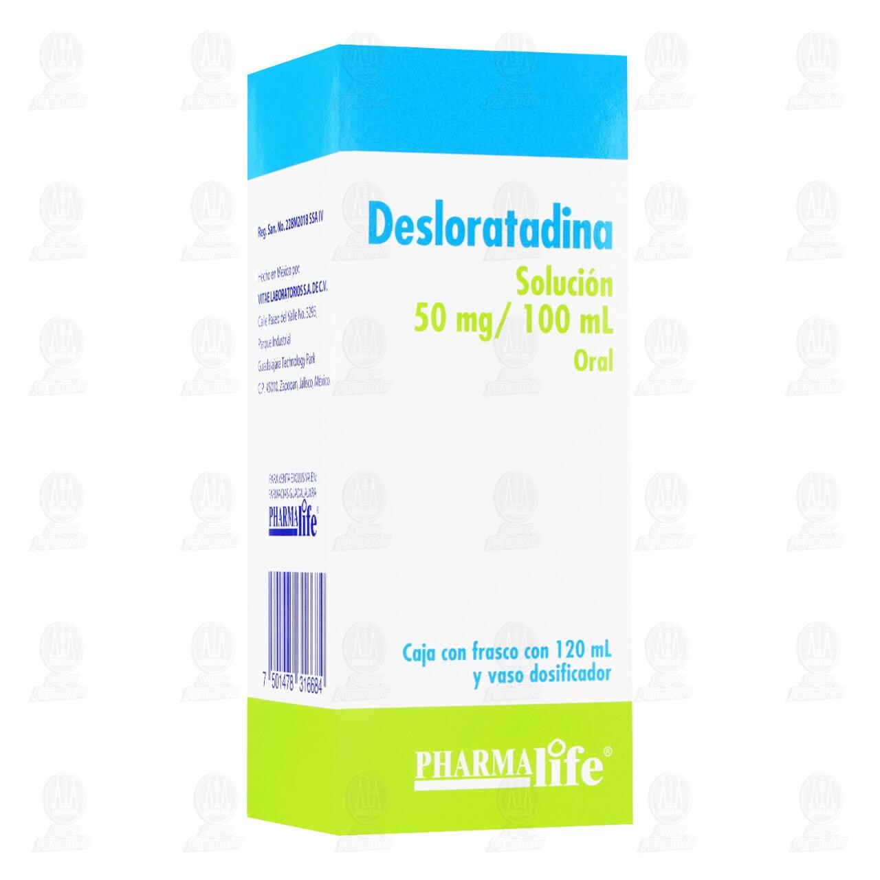 Desloratadina 50mg/100ml Soluci&oacute;n, 120 ml Pharmalife. image number 0