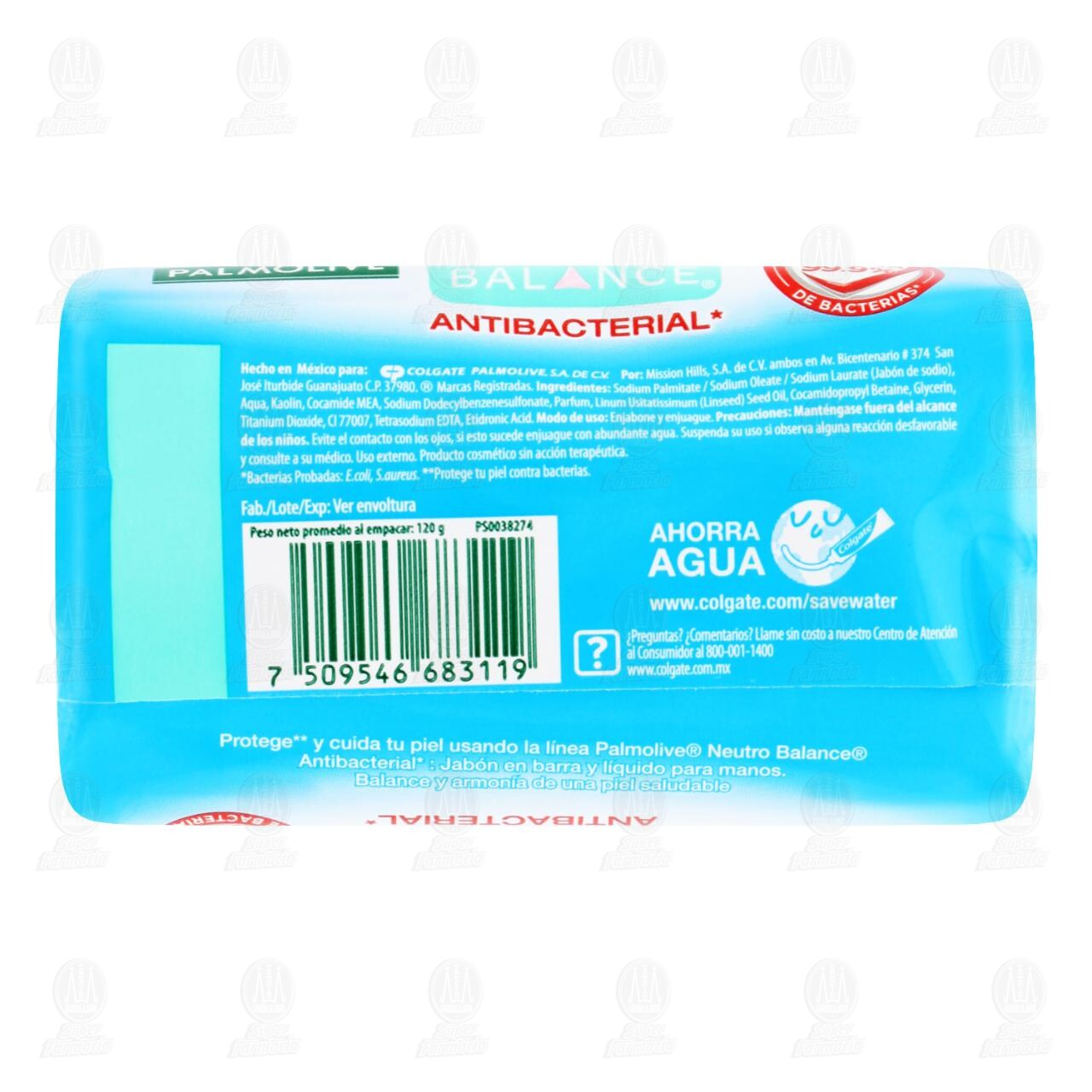 Jab&oacute;n en Barra Palmolive Neutro Balance Antibacterial, 120 gr. image number 1