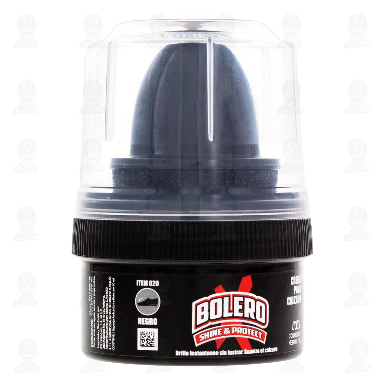 Crema para Calzado Bolero Shine & Protect Negro, 60 ml.