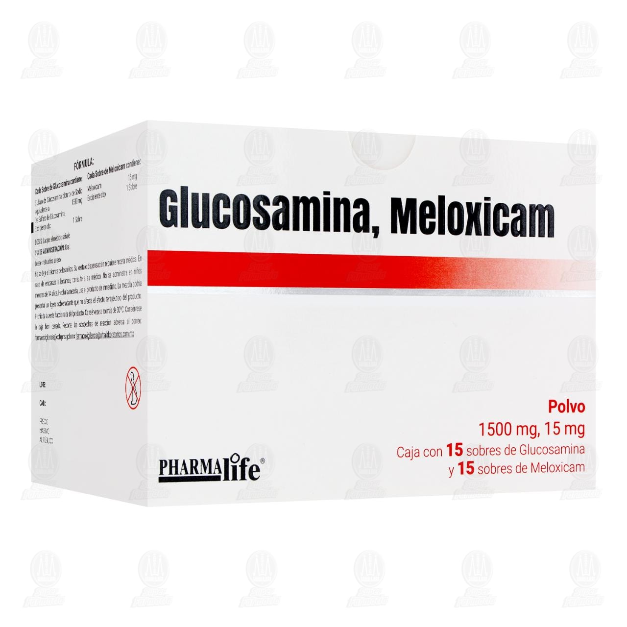 Glucosamina, Meloxicam 1500mg/15mg Polvo, 30 Sobres Pharmalife. image number 0