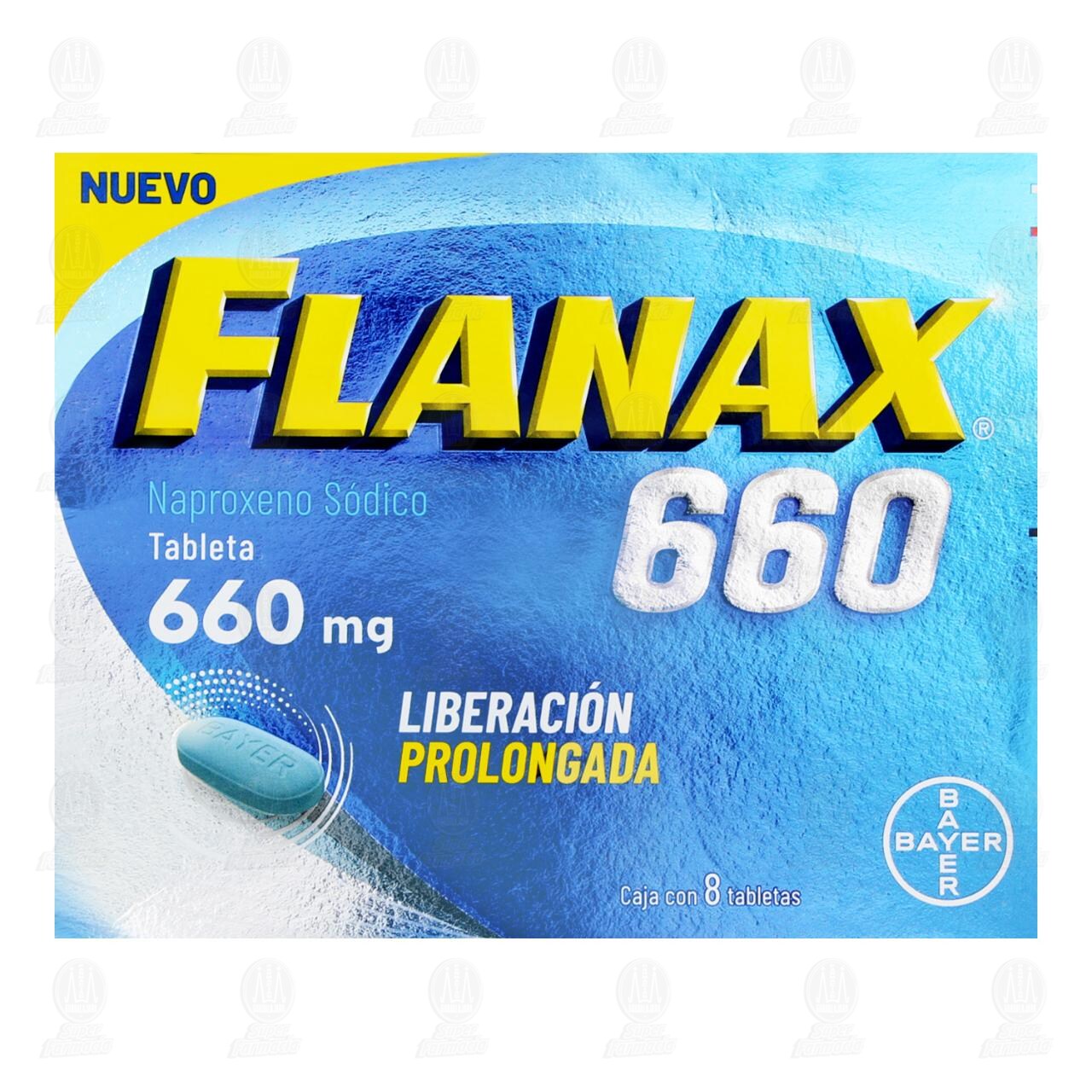 Flanax 660 mg, 8 Tabletas. image number 1