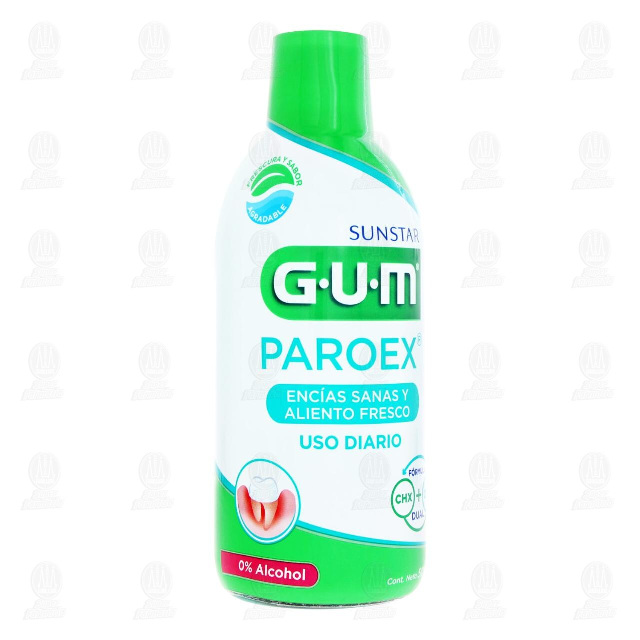 Enjuague Bucal Gum Paroex Enc&iacute;as Sanas y Aliento Fresco, 500 ml. image number 0
