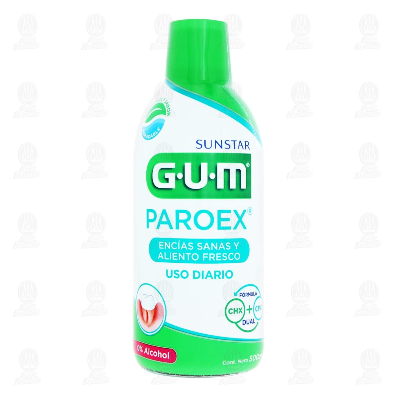 Enjuague Bucal Gum Paroex Enc&iacute;as Sanas y Aliento Fresco, 500 ml. image number 1