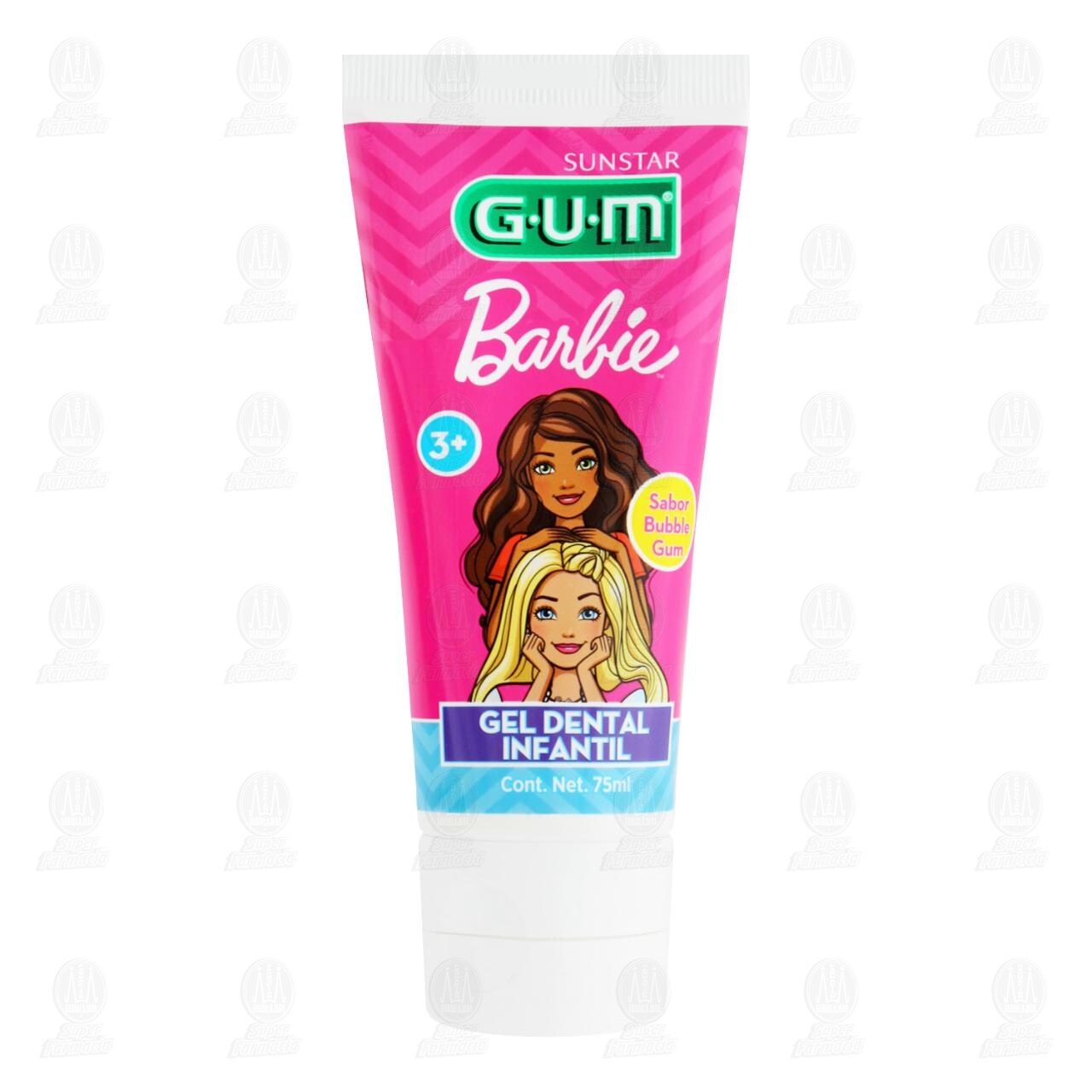 Gel Dental Infantil Gum Barbie Sabor Bubble Gum, 75 ml. image number 0