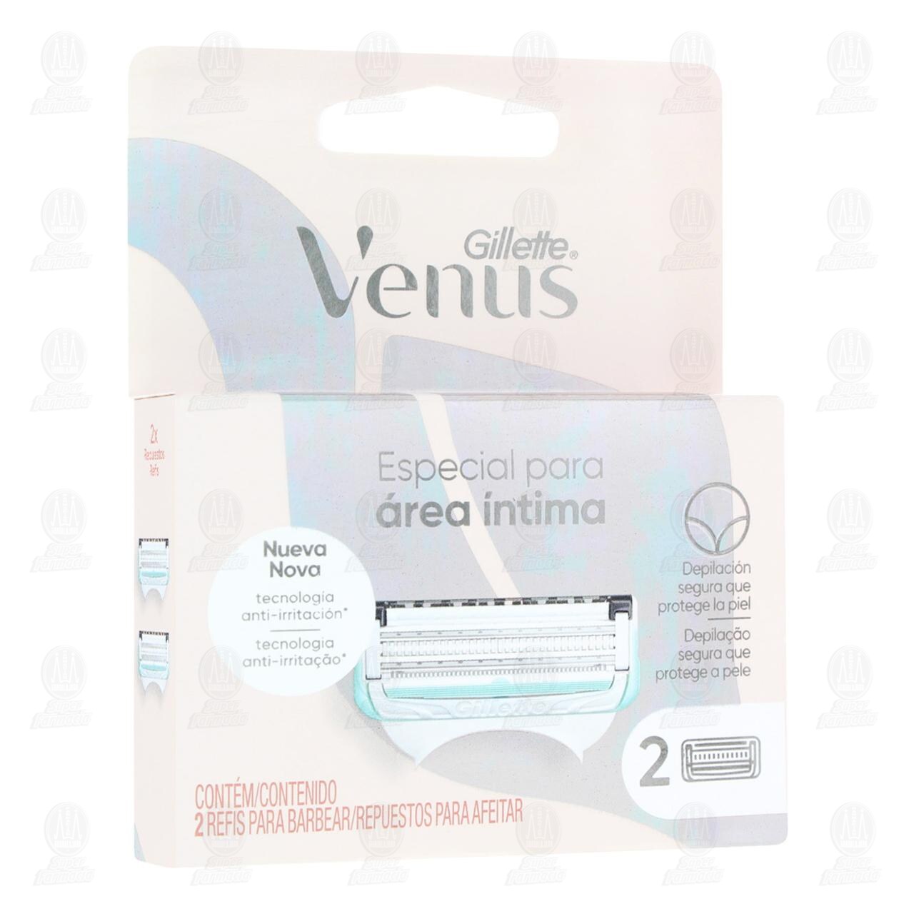Repuestos para M&aacute;quina de Afeitar Gillette Venus &Aacute;rea &Iacute;ntima, 2 pzas. image number 0
