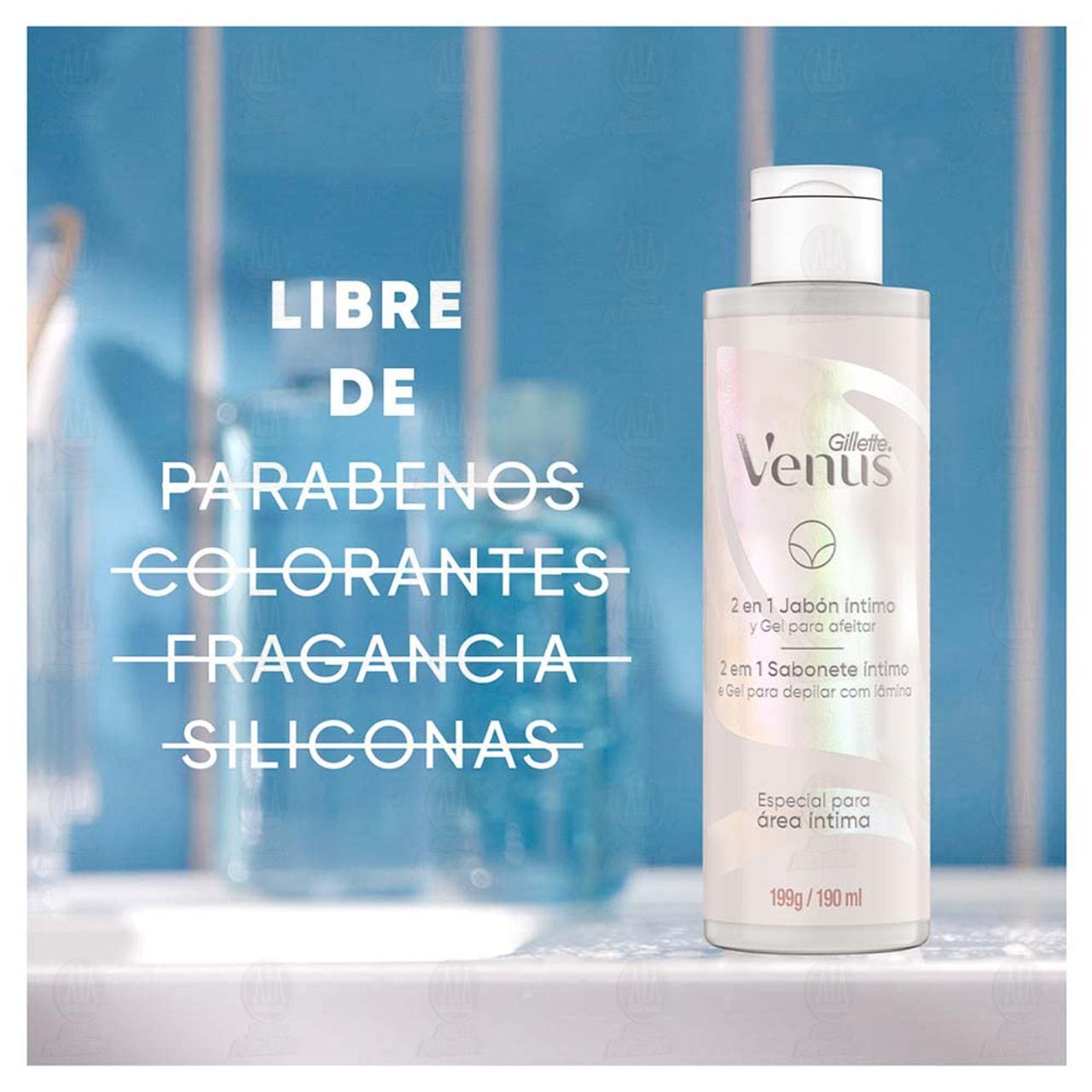 Jabón 2 en 1 Gillette Venus Jabón Íntimo y Gel para Afeitar, 190 ml. image number 2
